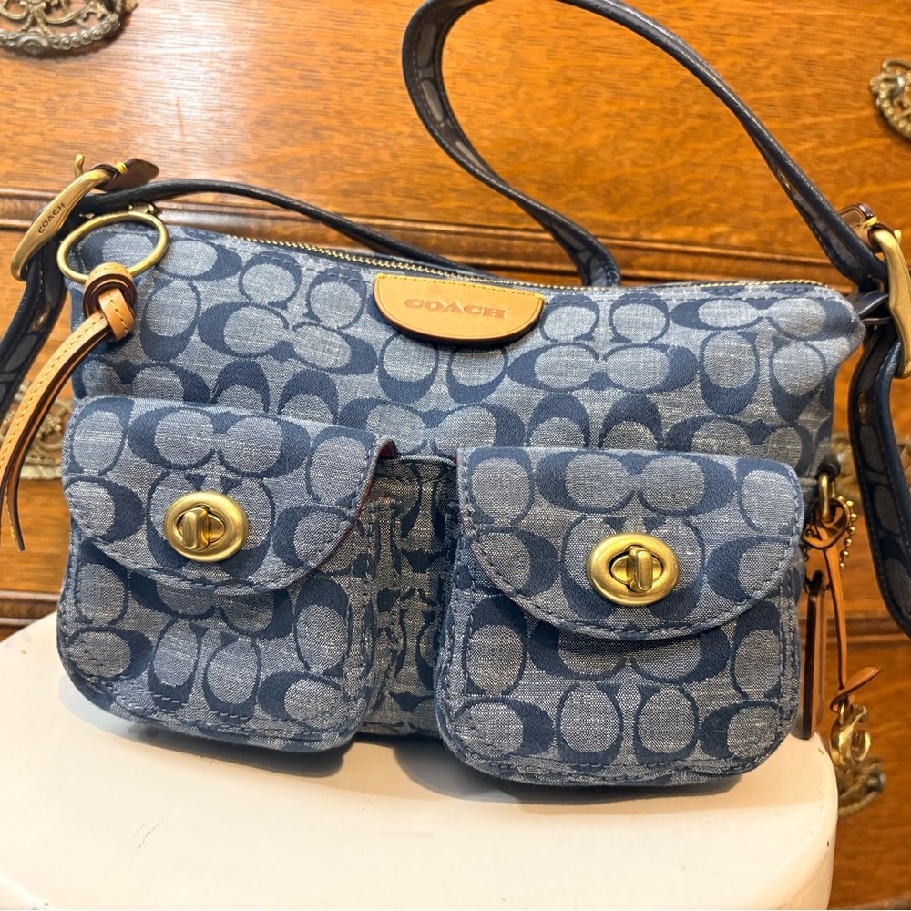 💙 Coach Signature Denim Cargo Shoulder Bag | 3239 - Picture 16 of 16